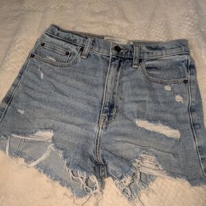 Abercrombie & Fitch Light Blue Distressed Denim Cutoff Shorts